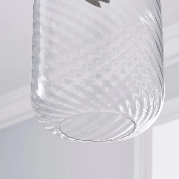 Dunelm Elodie Ribbed Glass Easy Fit Pendant Clear Lustre 5 Dunelm Elodie Ribbed Glass Easy Fit Pendant Clear Lustre - Image 3