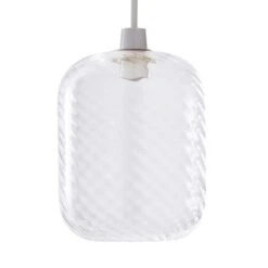Dunelm Elodie Ribbed Glass Easy Fit Pendant Clear Lustre 11 Dunelm Elodie Ribbed Glass Easy Fit Pendant Clear Lustre -Lighting Heaven 1000180648 alt05
