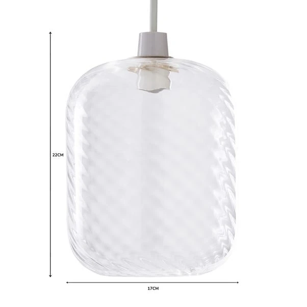 Dunelm Elodie Ribbed Glass Easy Fit Pendant Clear Lustre 7 Dunelm Elodie Ribbed Glass Easy Fit Pendant Clear Lustre - Image 5