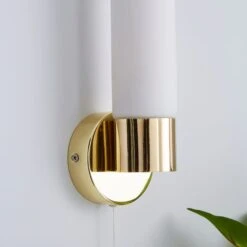 Dunelm Porto Bathroom Wall Light Brass 11 Dunelm Porto Bathroom Wall Light Brass -Lighting Heaven 1000182551 alt03