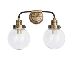 Dunelm Broden Bathroom 2 Light Wall Light Antique Brass -Lighting Heaven 1000182578 alt05