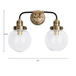 Dunelm Broden Bathroom 2 Light Wall Light Antique Brass -Lighting Heaven 1000182578 alt07