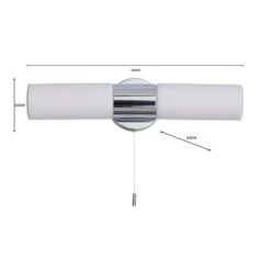 Dunelm Porto Bathroom 2 Light Wall Light Chrome -Lighting Heaven 1000182581 alt07
