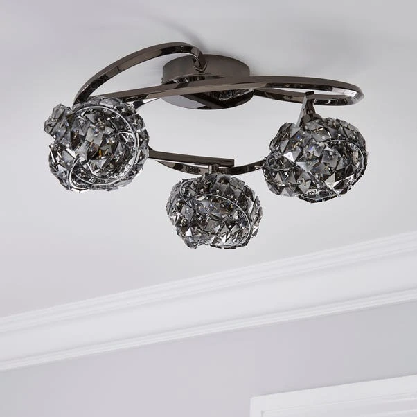 Dunelm Cecilie Ceiling Fitting Dark Chrome 4 Dunelm Cecilie Ceiling Fitting Dark Chrome - Image 2