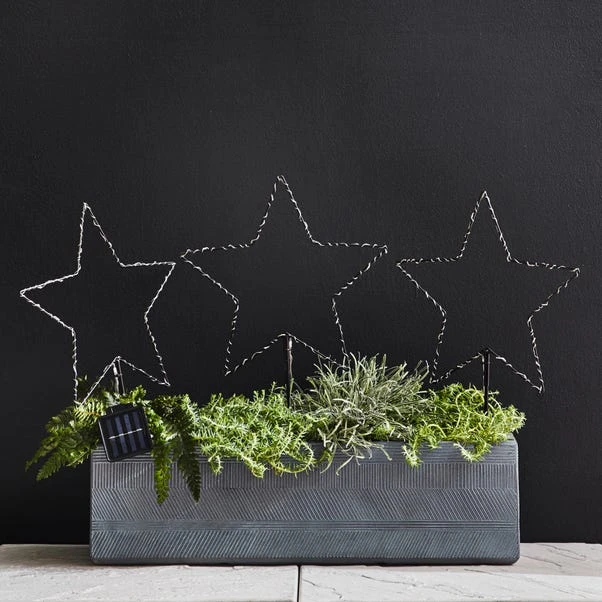 Dunelm Set Of 3 Star Solar Light Up Stake Lights 4 Dunelm Set Of 3 Star Solar Light Up Stake Lights - Image 2