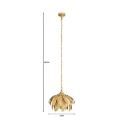 Dunelm Farrah Palm Leaf Ceiling Fitting Gold -Lighting Heaven 1000182784 alt07