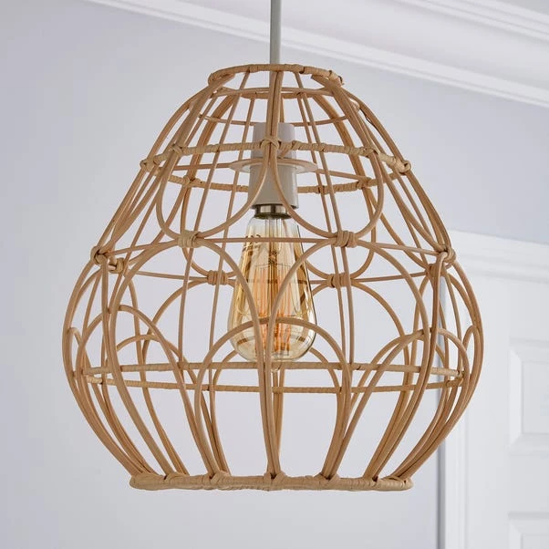 Dunelm Decorative Cane Easy Fit Pendant Natural 4 Dunelm Decorative Cane Easy Fit Pendant Natural - Image 2