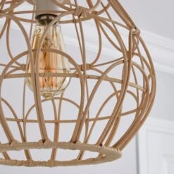 Dunelm Decorative Cane Easy Fit Pendant Natural 10 Dunelm Decorative Cane Easy Fit Pendant Natural -Lighting Heaven 1000182786 alt02