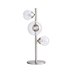 Dunelm Tarsia Glass Table Lamp Satin Nickel -Lighting Heaven 1000182789 alt05