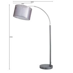 Dunelm Echo Organza Arc Floor Lamp Grey -Lighting Heaven 1000182926 alt07