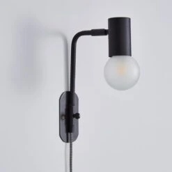 Dunelm Bradford EasyFit Plug In Wall Light Matt Black -Lighting Heaven 1000183098 alt03