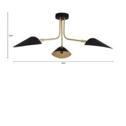 Dunelm Savona 3 Light Ceiling Fitting Black -Lighting Heaven 1000183099 alt07