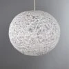 Dunelm Abaca Ball 27cm White Easy Fit Pendant -Lighting Heaven 30027683