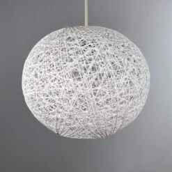 Dunelm Abaca Ball 27cm White Easy Fit Pendant