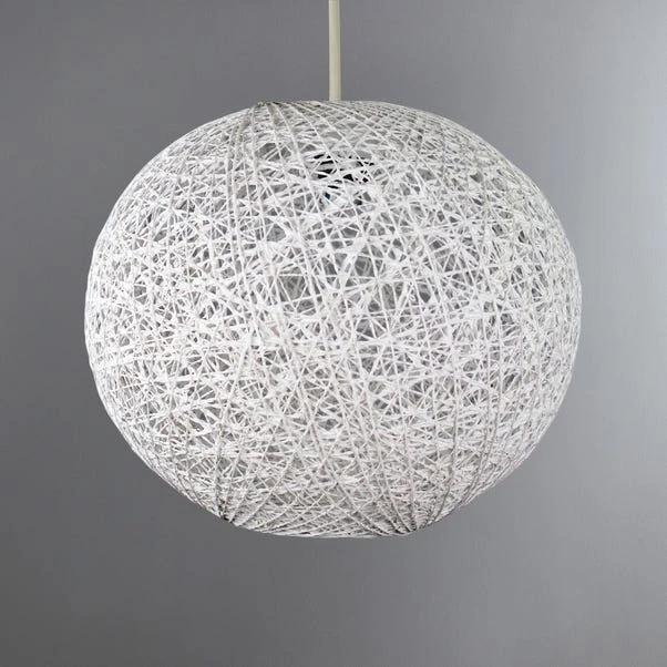 Dunelm Abaca Ball 27cm White Easy Fit Pendant 3 Dunelm Abaca Ball 27cm White Easy Fit Pendant