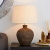 Dunelm Santiago Large Washed Urn Table Lamp -Lighting Heaven 30144778