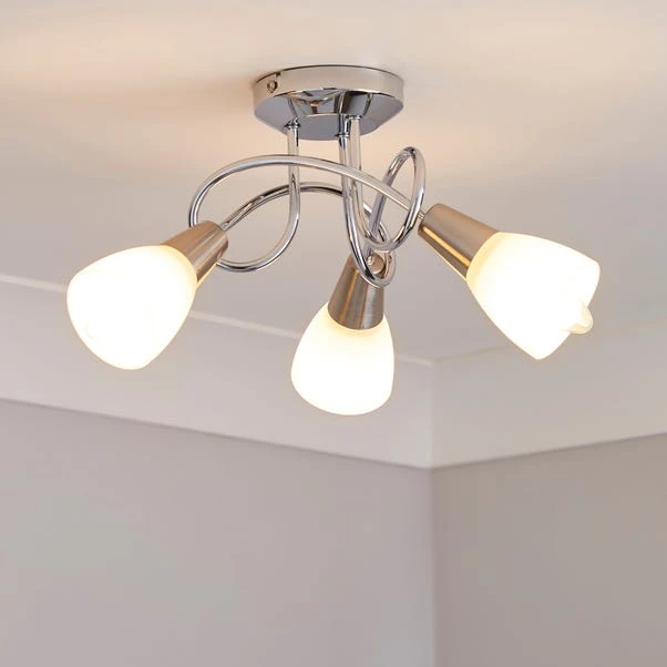 Dunelm Smithson 3 Light Chrome Ceiling Fitting 3 Dunelm Smithson 3 Light Chrome Ceiling Fitting