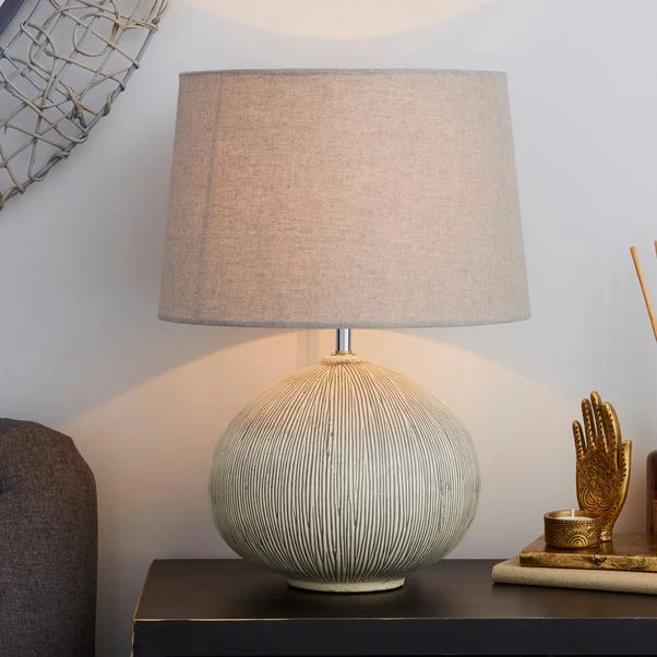 Dunelm Dahlia Scratched Resin Grey Table Lamp 3 Dunelm Dahlia Scratched Resin Grey Table Lamp