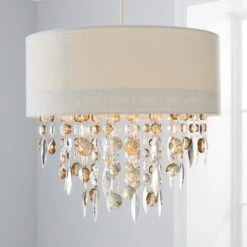 Dunelm Mila Ivory Jewel Shade Easy Fit Pendant
