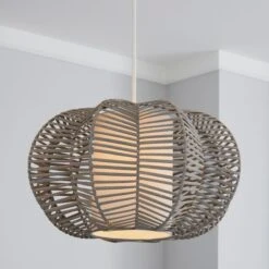 Dunelm Weave Wicker Natural Easy Fit Pendant