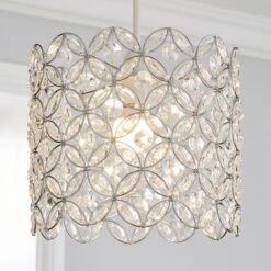 Dunelm Arden Floral Chrome Easy Fit Pendant