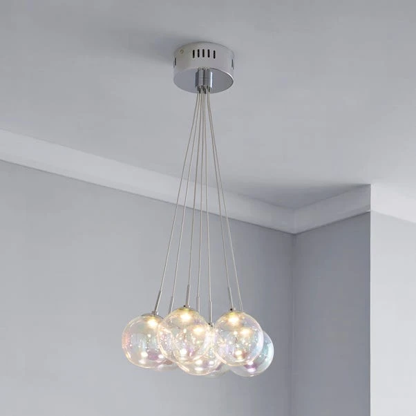 Dunelm Elmira 7 Light Bubble Glass Cluster Ceiling Fitting 3 Dunelm Elmira 7 Light Bubble Glass Cluster Ceiling Fitting
