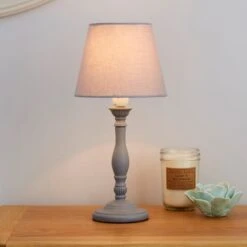 Dunelm Tofty Grey Table Lamp