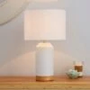 Dunelm Bibi Ceramic White Table Lamp -Lighting Heaven 30622886