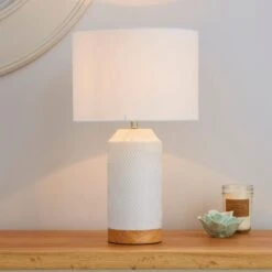 Dunelm Bibi Ceramic White Table Lamp