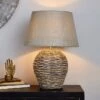 Dunelm Lari Split Weave Wicker Table Lamp -Lighting Heaven 30624430