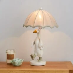 Dunelm Darcy Resin Duck White Table Lamp