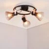 Dunelm Milas 3 Light Black Industrial Semi-Flush Ceiling Fitting -Lighting Heaven 30624652