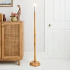 Dunelm Legoli Turned Wood Floor Lamp Base