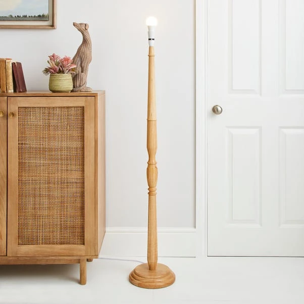 Dunelm Legoli Turned Wood Floor Lamp Base 3 Dunelm Legoli Turned Wood Floor Lamp Base