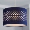 Dunelm Hanbury Laser Cut Lamp Shade 30cm Navy -Lighting Heaven 30647218