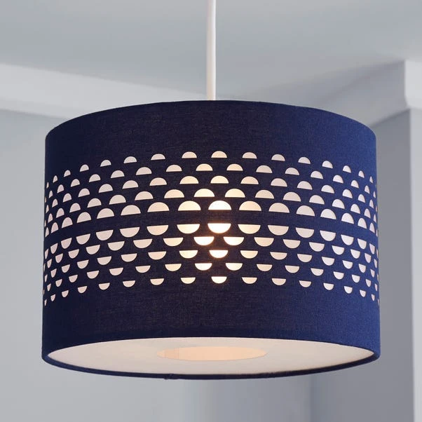 Dunelm Hanbury Laser Cut Lamp Shade 30cm Navy 3 Dunelm Hanbury Laser Cut Lamp Shade 30cm Navy