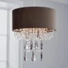 Dunelm Halle Velvet Jewel Grey Easy Fit Pendant -Lighting Heaven 30647226
