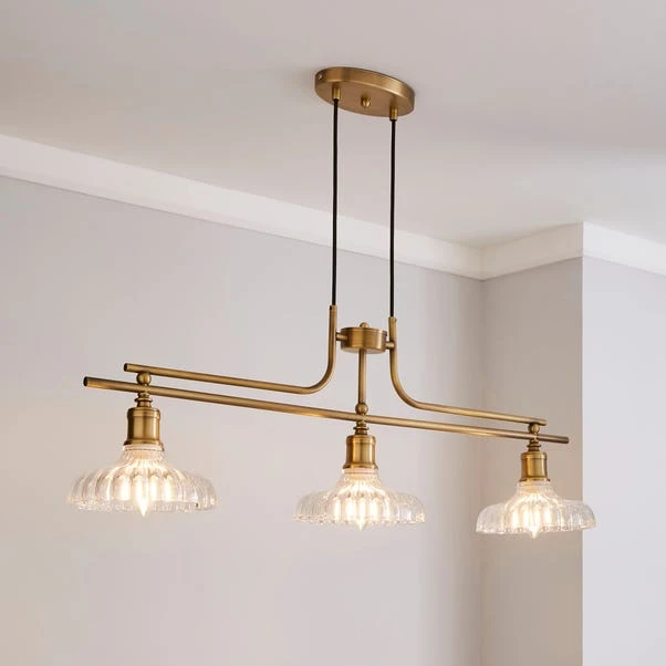 Dunelm Colt 3 Light Diner Antique Brass Ceiling Fitting 3 Dunelm Colt 3 Light Diner Antique Brass Ceiling Fitting