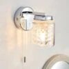 Dunelm Hylton Glass Bathroom Wall Light -Lighting Heaven 30647896