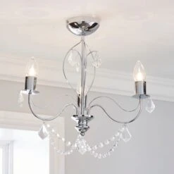 Dunelm Elizabeth 3 Light Bathroom Chrome Chandelier
