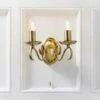 Vogue Lighting Vogue Bernice 2 Light Wall Light Antique Brass 2 Vogue Lighting Vogue Bernice 2 Light Wall Light Antique Brass -Lighting Heaven 30671117