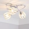 Dunelm Rosa 3 Light Chrome Semi-Flush Ceiling Fitting -Lighting Heaven 30671374