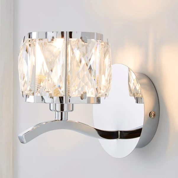 Dunelm Kleio Glass Chrome Wall Light 3 Dunelm Kleio Glass Chrome Wall Light
