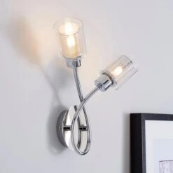 Dunelm Grace 2 Light Chrome Wall Light