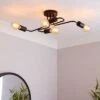 Dunelm Kacy 4 Light Black Flush Ceiling Fitting -Lighting Heaven 30671398