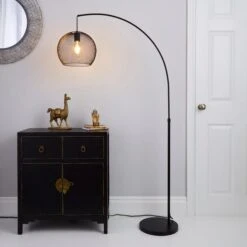 Dunelm Harrison Arc Black Floor Lamp