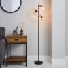 Dunelm Milas 3 Light Black Industrial Floor Lamp -Lighting Heaven 30674189