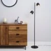 Elements Harme 2 Light Black Touch Dimmable Floor Lamp -Lighting Heaven 30674195