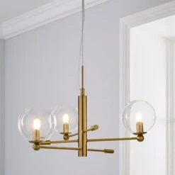 Elements Nour 3 Light Antique Brass Ceiling Fitting