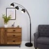 Dunelm Herm 3 Arm Arc Black Floor Lamp -Lighting Heaven 30674396